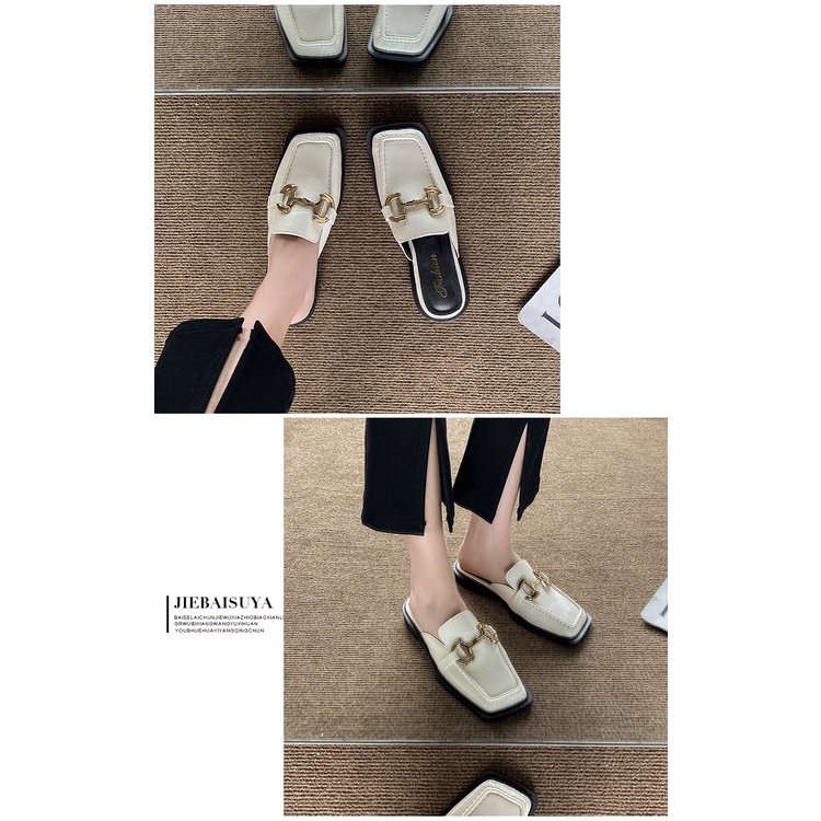 Giày Gót Thấp Mũi Vuông Dày Dặn Thời Trang Hàn Quốc Cho Nữ