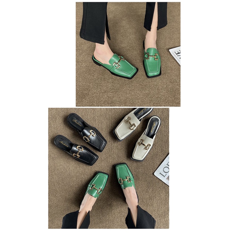 Giày Gót Thấp Mũi Vuông Dày Dặn Thời Trang Hàn Quốc Cho Nữ