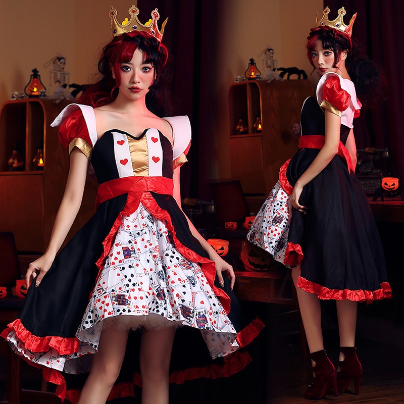 Alice Bộ Đồ Hóa Trang Nữ Hoàng Màu Đỏ Quyến Rũ Cho Nữ Dịp halloween