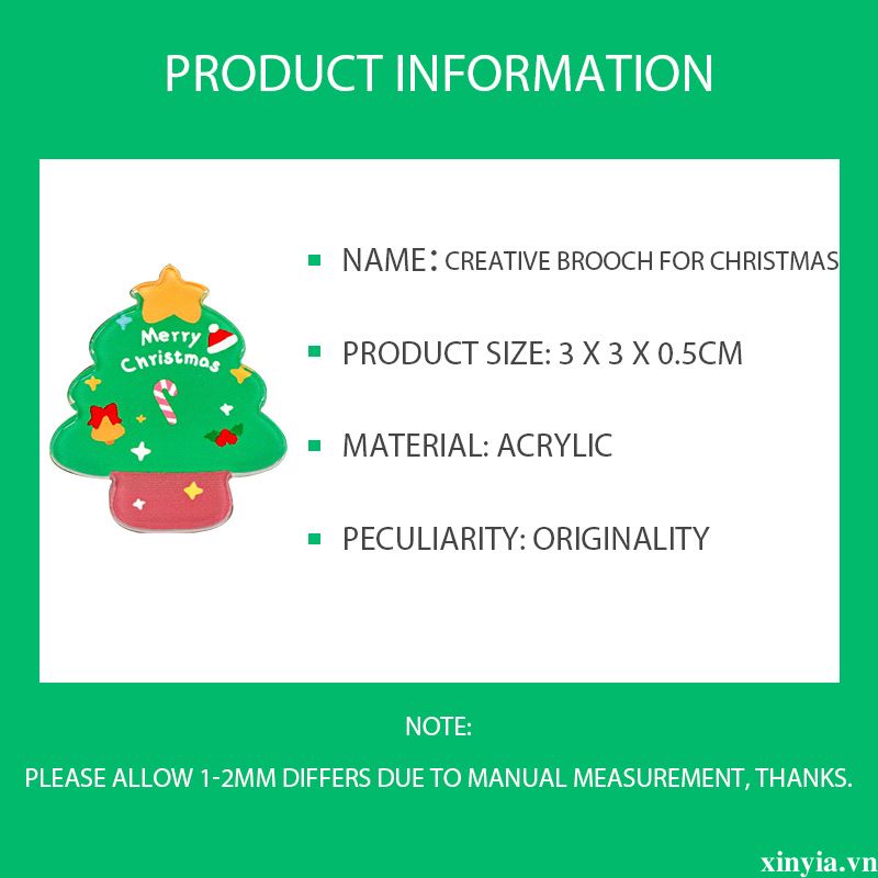 🌺🌺Phụ Kiện Cài Áo Bằng acrylic Hình Ông Già Noel Hoạt Hình Dễ Thương Dùng Làm Quà Tặng Giáng Sinh