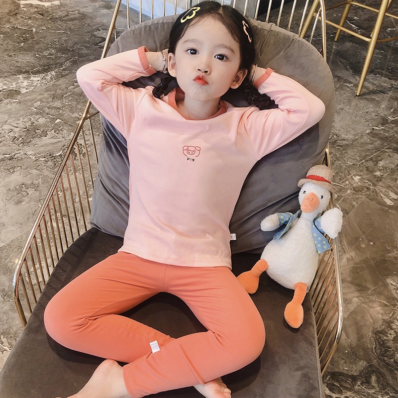 Bộ đồ ngủ dài BEIBEIYIN thoải mái phong cách Hàn Quốc thu đông cho bé gái mặc ở nhà