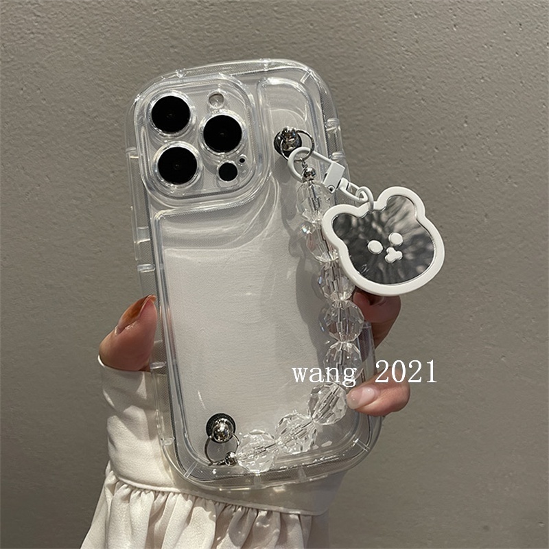 Ốp Điện Thoại Silicon Mềm Chống Sốc Gắn Kèm Gương Hình Gấu Dễ Thương Dành Cho oppo reno 10 pro reno 10 pro + 5g