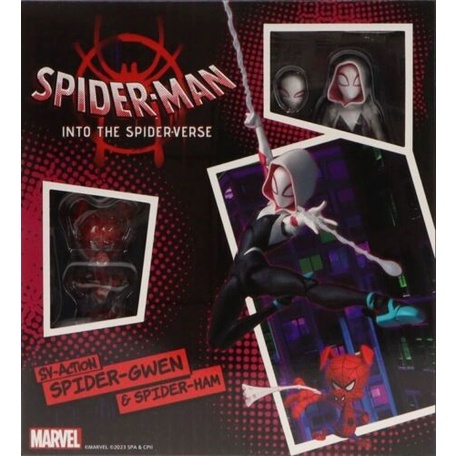 Spider-Man: Into the Spider-Verse SV-ACTION SPIDER GWEN HAM MILES MORALES PETER B. PARKER Change Face Anime Articulado Action Figure Model Dolls Decoration Gift