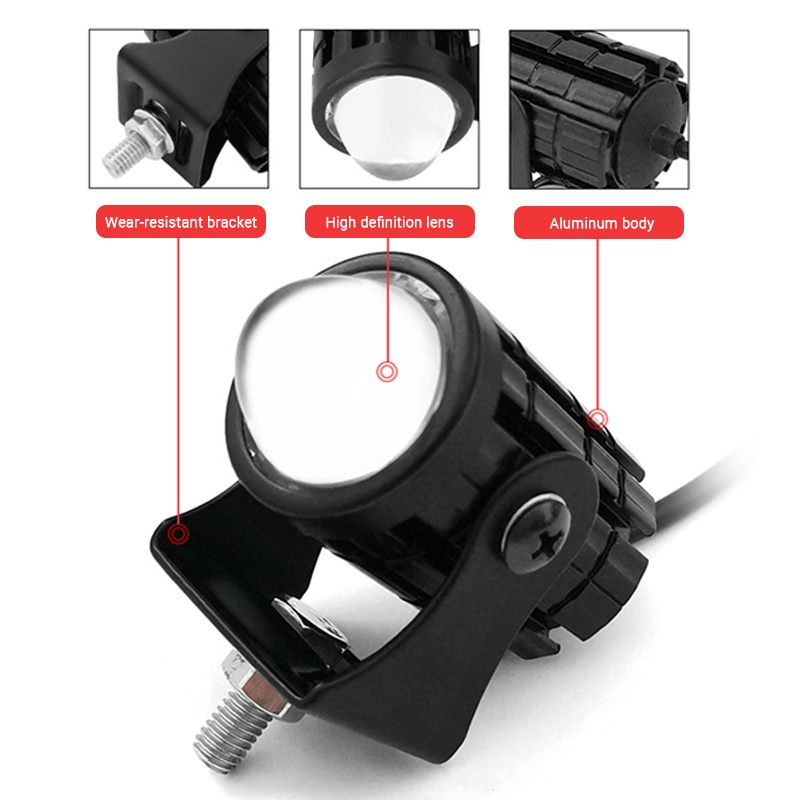 Blalion Đèn Pha led 30w Hai Màu Chống Thấm Nước 12v-80v 6000k Cho Xe Mô Tô