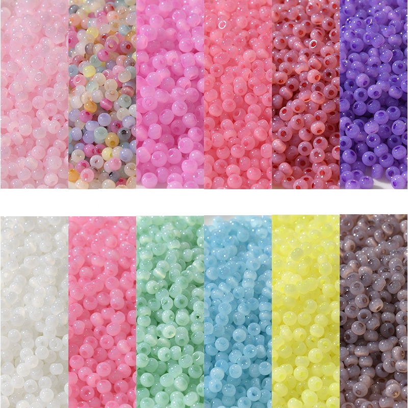 Chuỗi Hạt Đá Mắt Mèo Bằng Thủy Tinh 4mm Làm Trang Sức Thủ Công diy