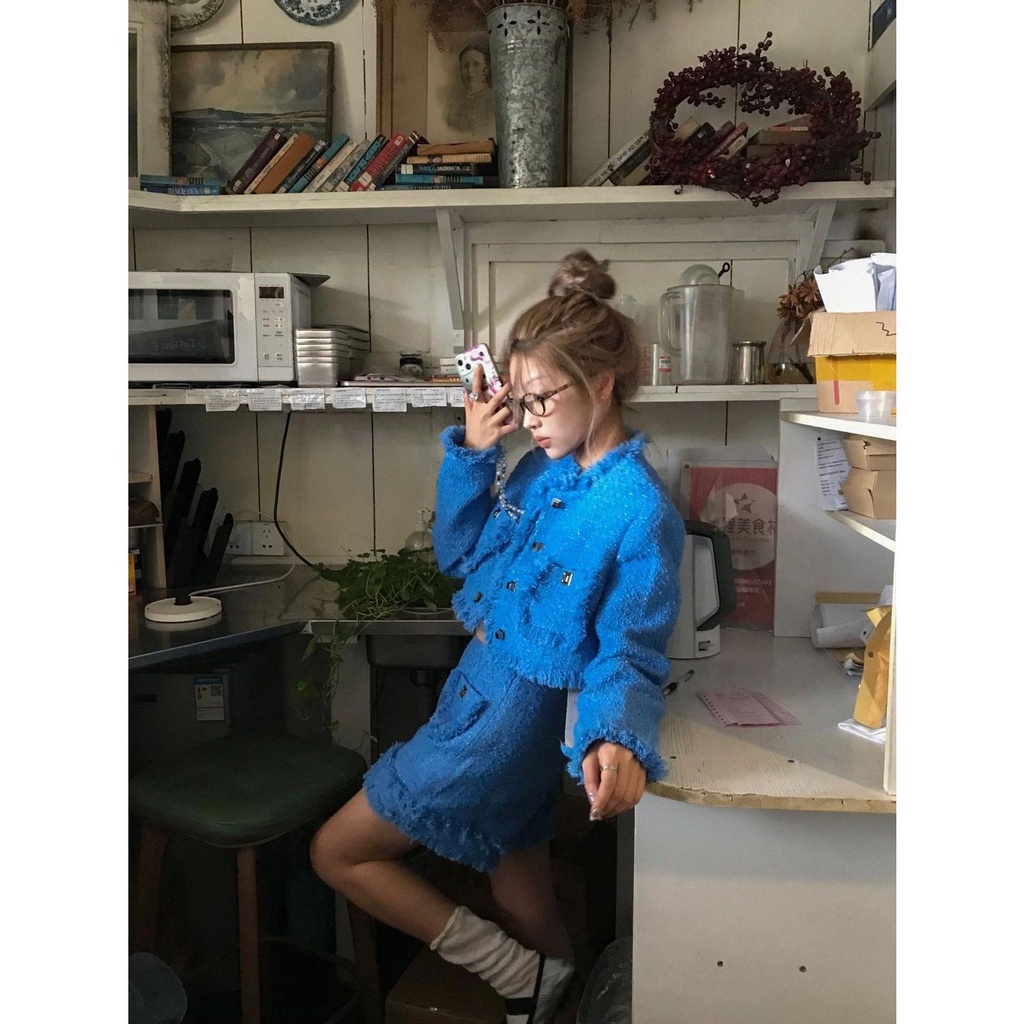 Bộ Áo Khoác Tay Dài + Quần short Lưng Cao Thời Trang Thu Đông Cao Cấp Cho Mẹ Và Bé