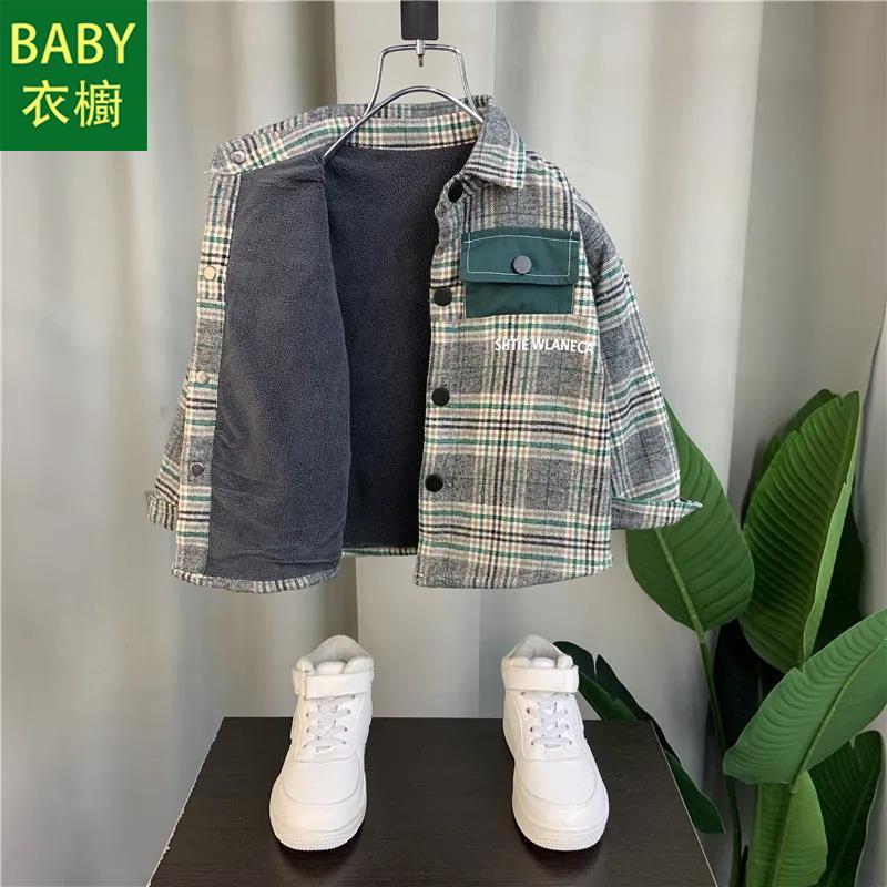 Áo Khoác Lót Lông Cừu Dày Dặn Phong Cách Thời Trang Thu Đông Mới 2023 Cho Bé Trai