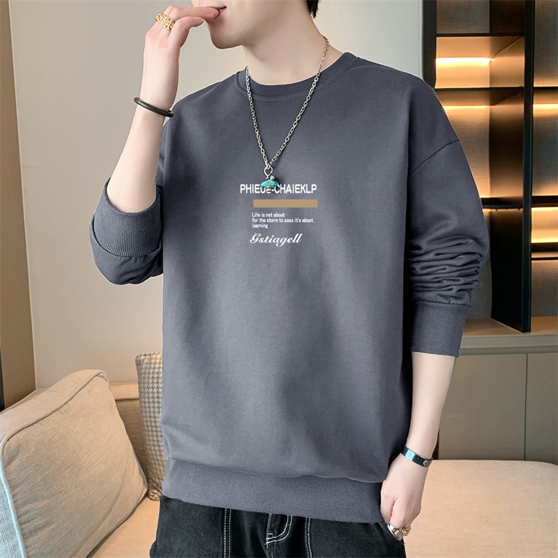 Áo sweater Tay Dài Cổ Tròn In Họa Tiết plus size Thời Trang Mùa Thu Cho Nam