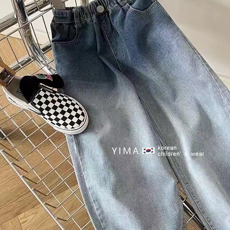 Hàng Mới Về Quần Yếm Jean 5 Ống Rộng Màu Xanh Dương Phong Cách Hàn Quốc Thời Trang Xuân Thu Hàng Mới Cho Bé Gái