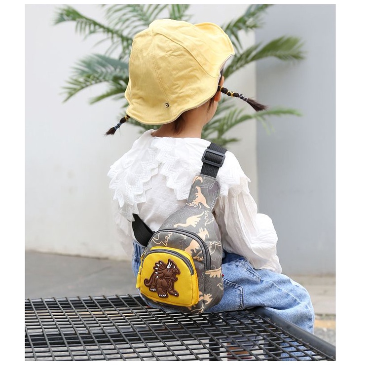 Túi Đeo Chéo Ngực Nhỏ Hình Khủng Long Thời Trang Cho Bé Trai