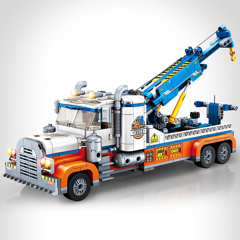 Bộ Đồ Chơi Lắp Ráp Xe Tải Cứu Hộ Đường Ray Tiêu Chuẩn Giáo Dục Bé Trai Bé Gái Phù Hợp Với lego le