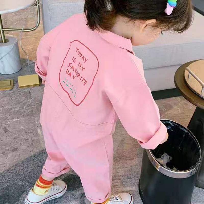 Bộ Đồ Liền Dài Tay Thời Trang Xuân Thu Cho Trẻ Em Gái