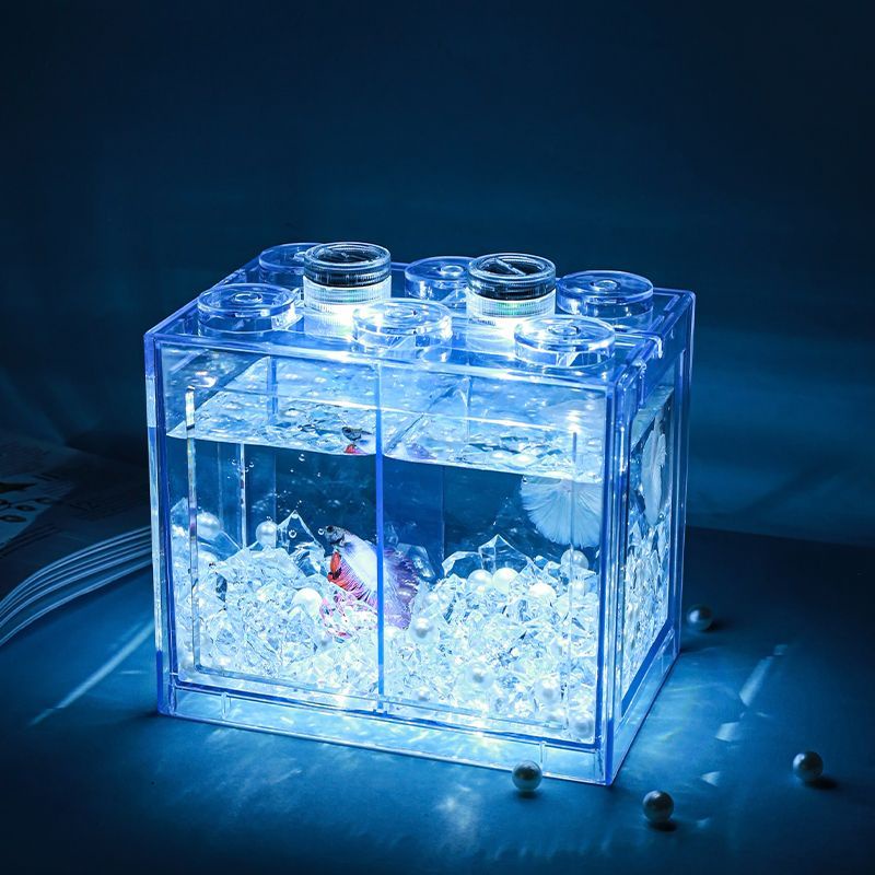 Thái Lan douyu tấm bề mặt bàn văn phòng phòng phòng khách phong cảnh bể cá sáng tạo khối xây dựng lư