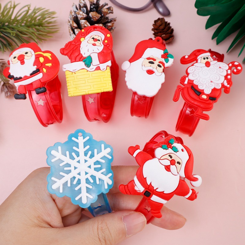 Vòng Đeo Tay Đèn led / Vòng Tay silicone Hình Ông Già Noel Sáng Tạo Làm Quà Tặng / Giáng Sinh Cho Trẻ Em