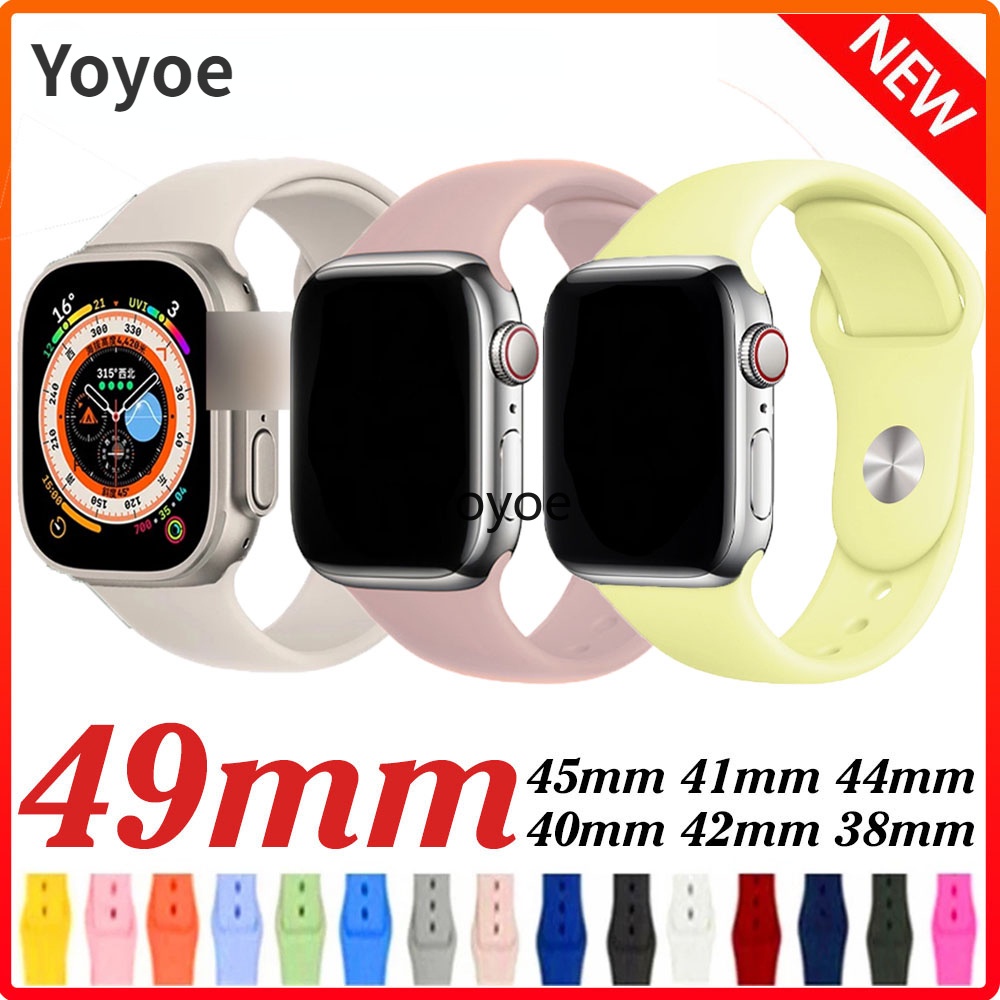 Silicone Dây Đeo Thể Thao Bằng Silicon Cho iwatch series 9 8 7 6 5 4 se 2 49mm 44mm 45mm 40mm 41mm 42 38 mm