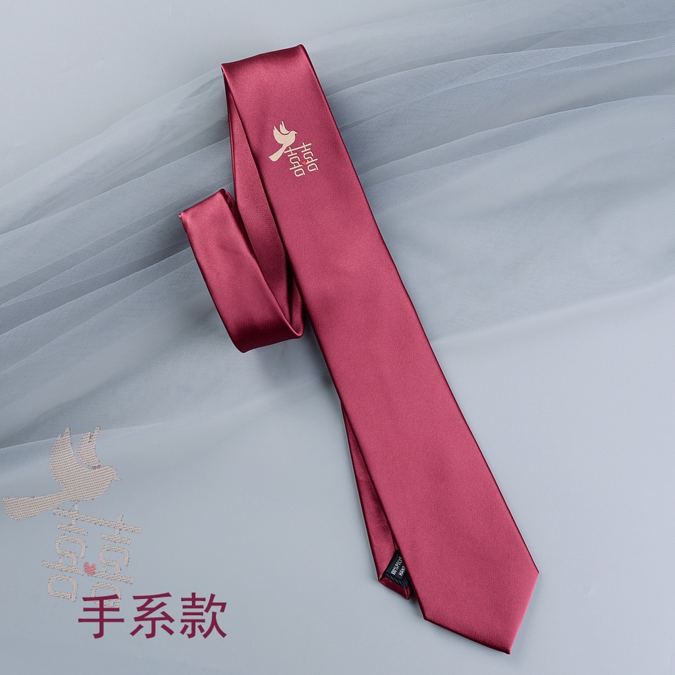 Cà Vạt Thêu Họa Tiết Màu Đỏ Rượu Vang 8cm Thời Trang Cho Chú Rể