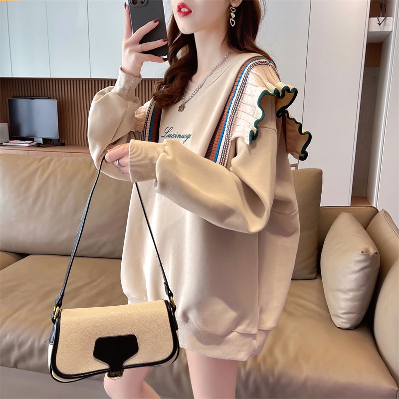 Áo Nỉ Nữ Dài Tay Cổ Tròn Thời Trang Hàn