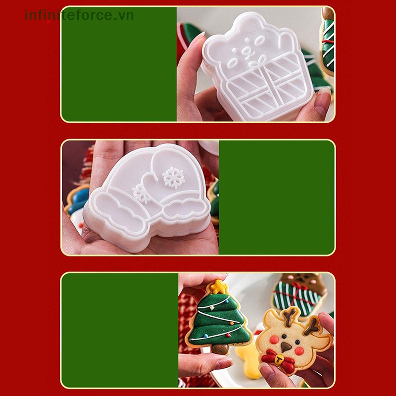 Set 8 / 10 / 11 Khuôn Làm Bánh Quy / Kẹo Mềm / Bánh Quy Họa Tiết Giáng Sinh