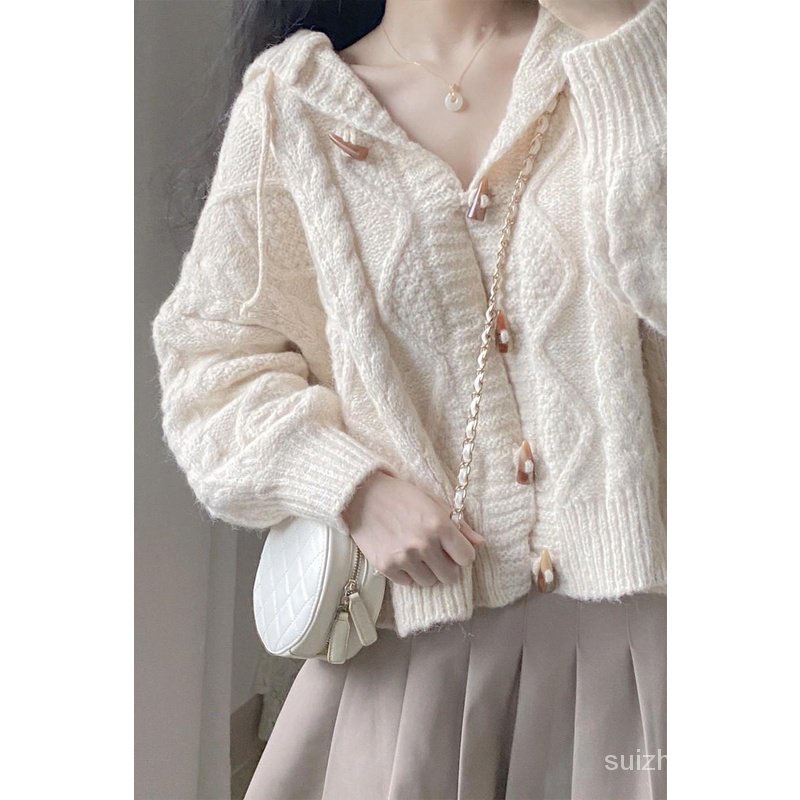 Áo Khoác cardigan Có Mũ Trùm Dáng Rộng Mềm Mại Phong Cách Thời Trang Xuân Thu p09