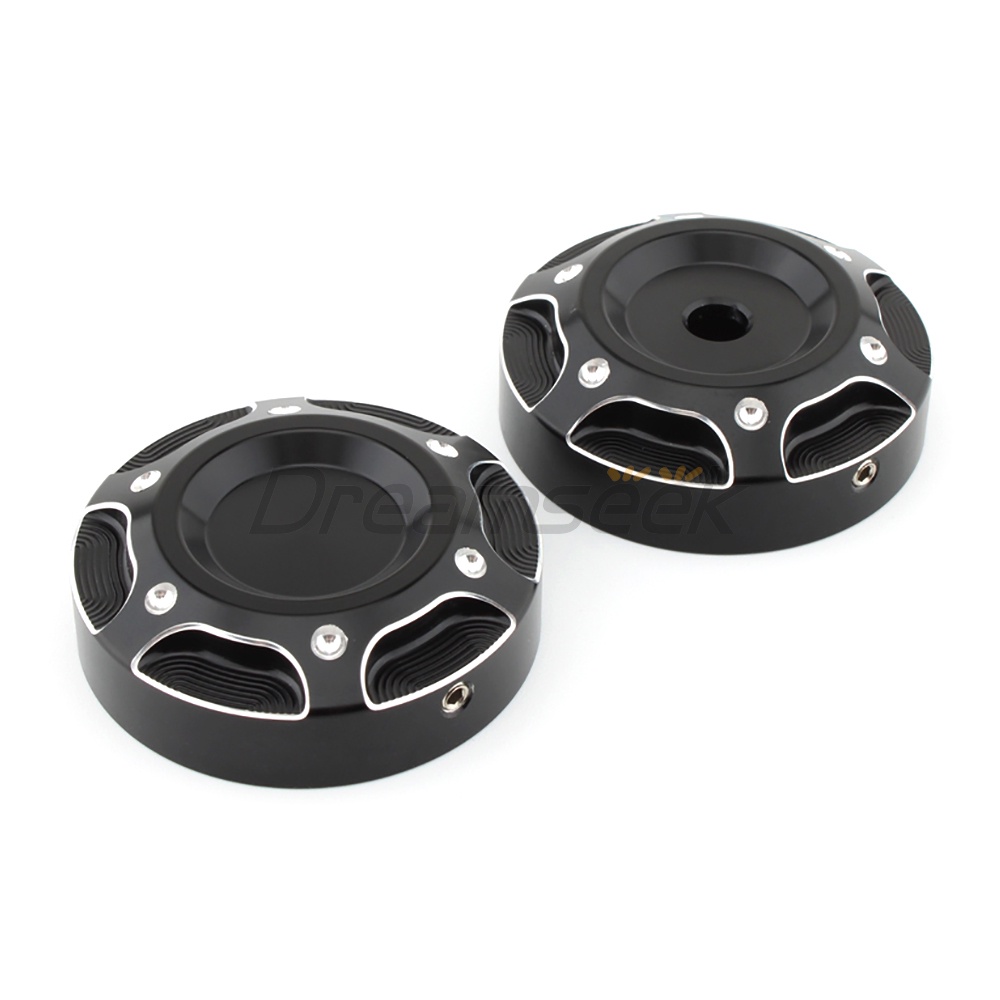 Cặp Nắp Đậy Phuộc Trước Bằng Nhôm cnc Màu Đen Cho Mô Tô harley-davidson x350 2023 +