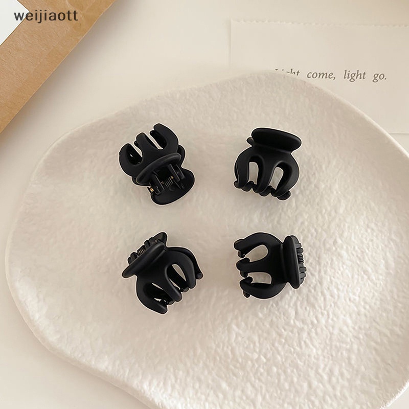 Weijiaott Set 6 Kẹp Tóc mini Bằng acrylic Màu Đen Phong Cách Công Chúa Cho Nữ vn