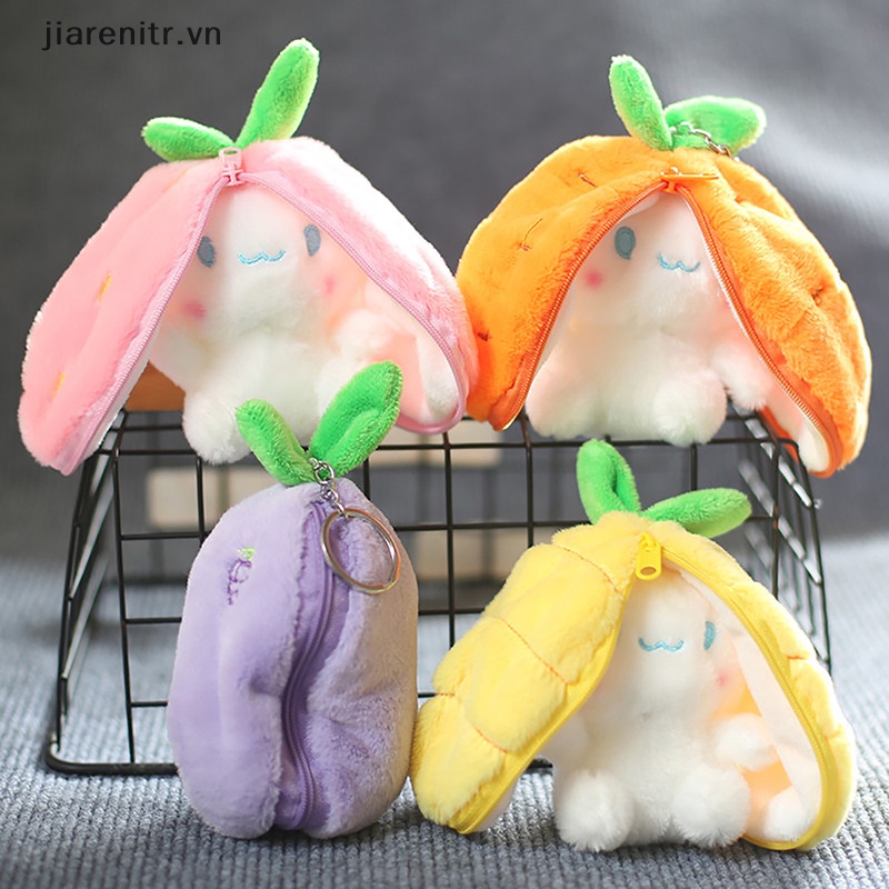 Thỏ Nhồi Bông 12cm Hóa Trang Quả Dứa / Cà Rốt / Dâu Tây Dễ Thương Cho Bé