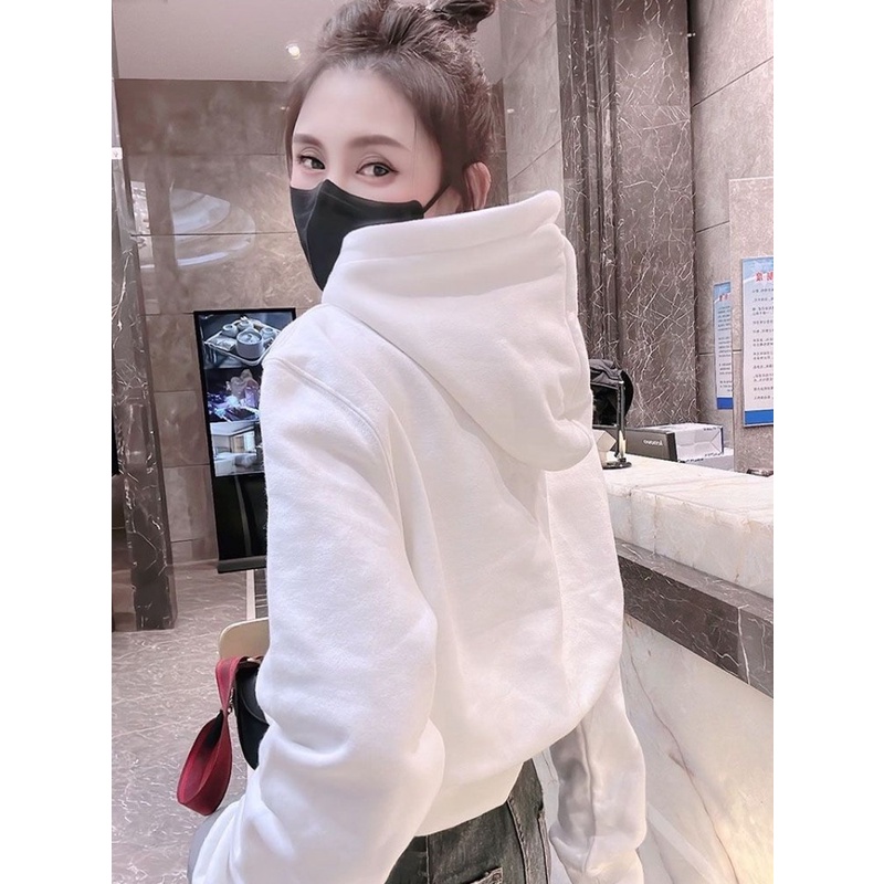 Áo Hoodie Dáng Rộng Màu Trơn Chất Lượng Cao Thời Trang 2000s