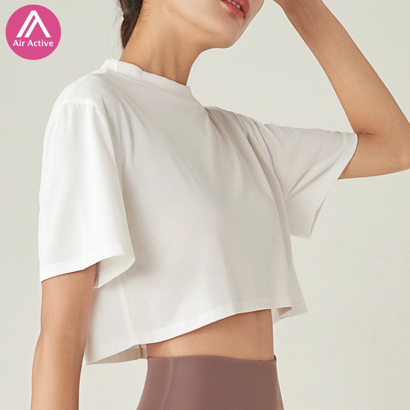 Air active Áo croptop thể thao tay ngắn nhanh khô thời trang Gym Yoga