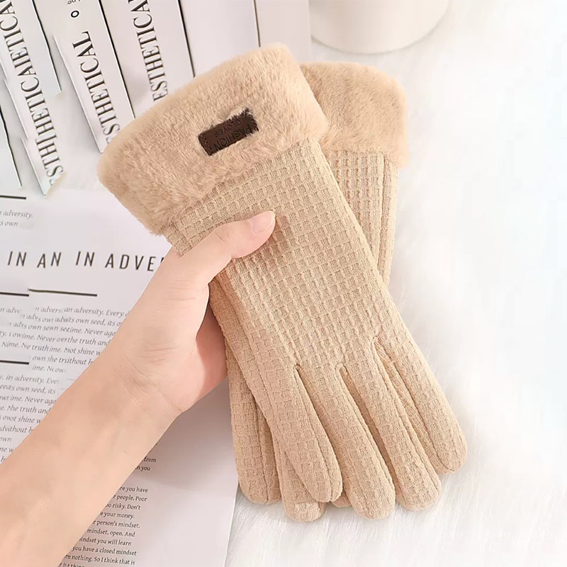 Thời Trang Găng Tay Hoạ Tiết Bánh waffle Có Thể Sử Dụng Màn Hình Cảm Ứng