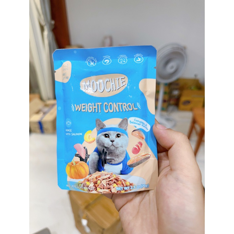 Pate MOOCHIE Thái Lan Cho Mèo, Gói 70gr, Thức Ăn Ướt Tươi Ngon, Đủ Dưỡng Chất Mèo Con Và Mèo Lớn