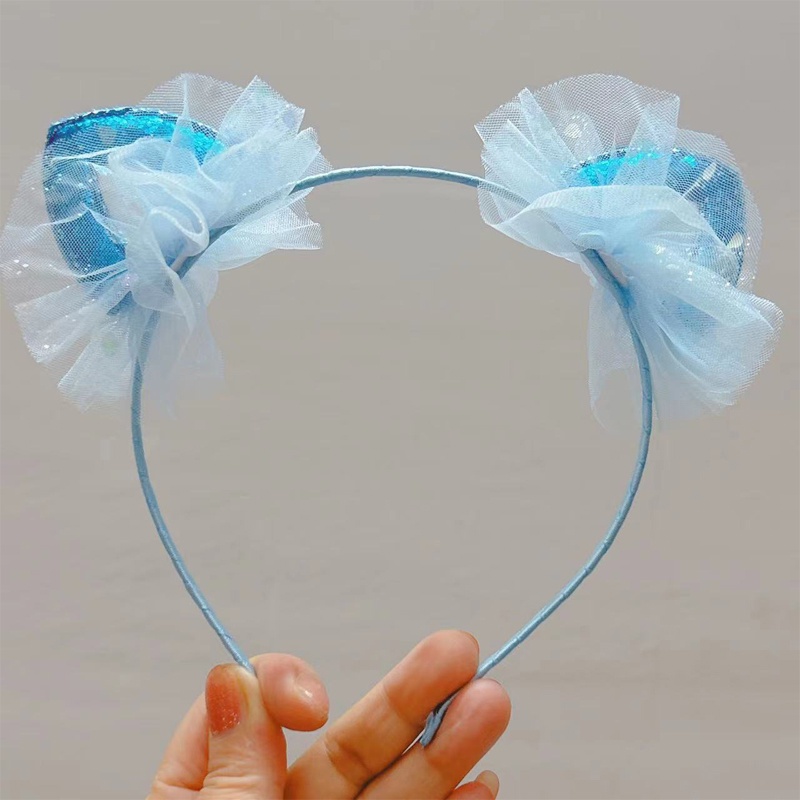 Băng Đô Tai Mèo Hai Mặt Màu Hồng Sáng Bóng Cho Bé