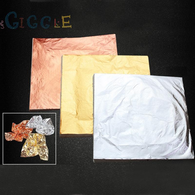 100 Sheets ceiling decor Silver Copper Leaf Gilding photo frame DIY Foil Paper