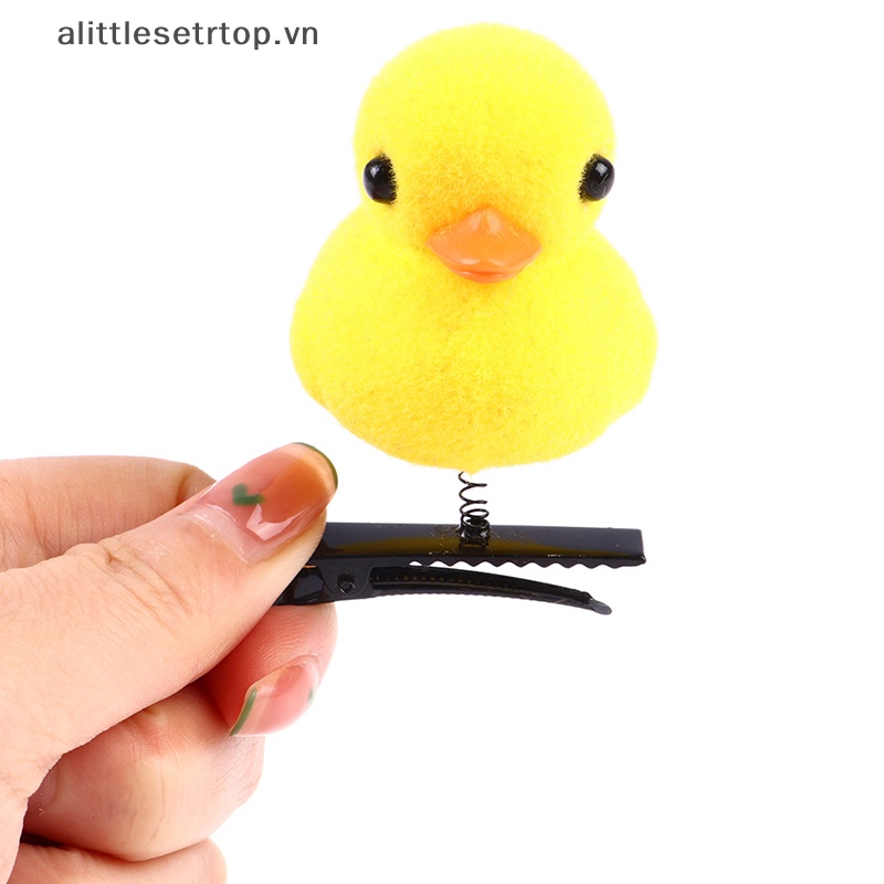 Alittlesetrtop Kẹp Tóc Hình Chú Vịt Màu Vàng Vui Nhộn Dùng Làm Quà Tặng Giáng Sinh Cho Bé