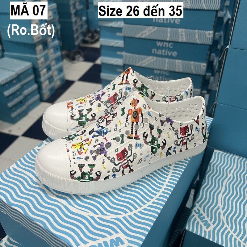 Giày nhựa su mềm đi mưa, đi biển NATIVE KIDS- giày trẻ em siêu nhẹ, giày đi mưa