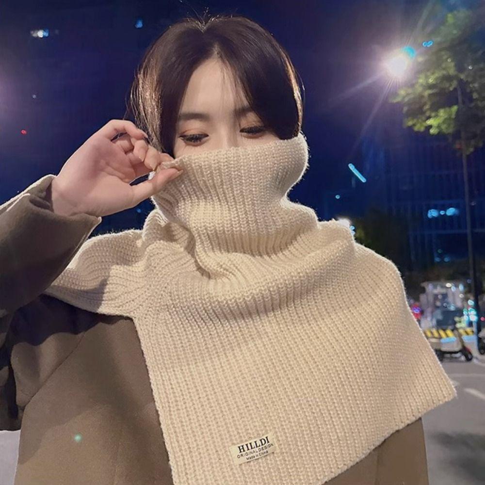 Staiai Khăn Choàng Cổ Cao Màu Trơn Giữ Ấm Mùa Đông Đơn Giản