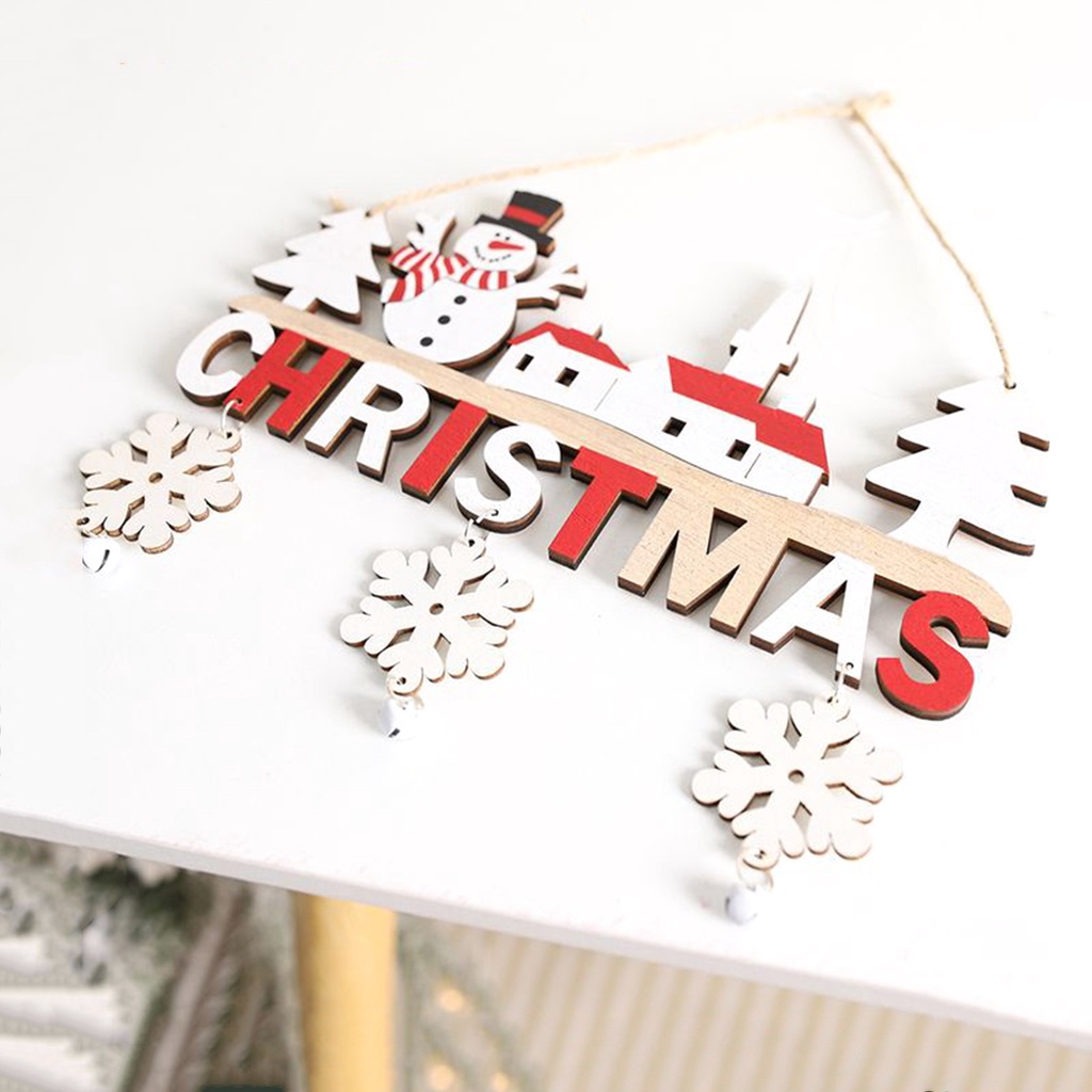 Biển Hiệu Treo Cửa Gỗ Trang Trí Giáng Sinh Hình Ông Già Noel / Người Tuyết / Nai Sừng Tấm