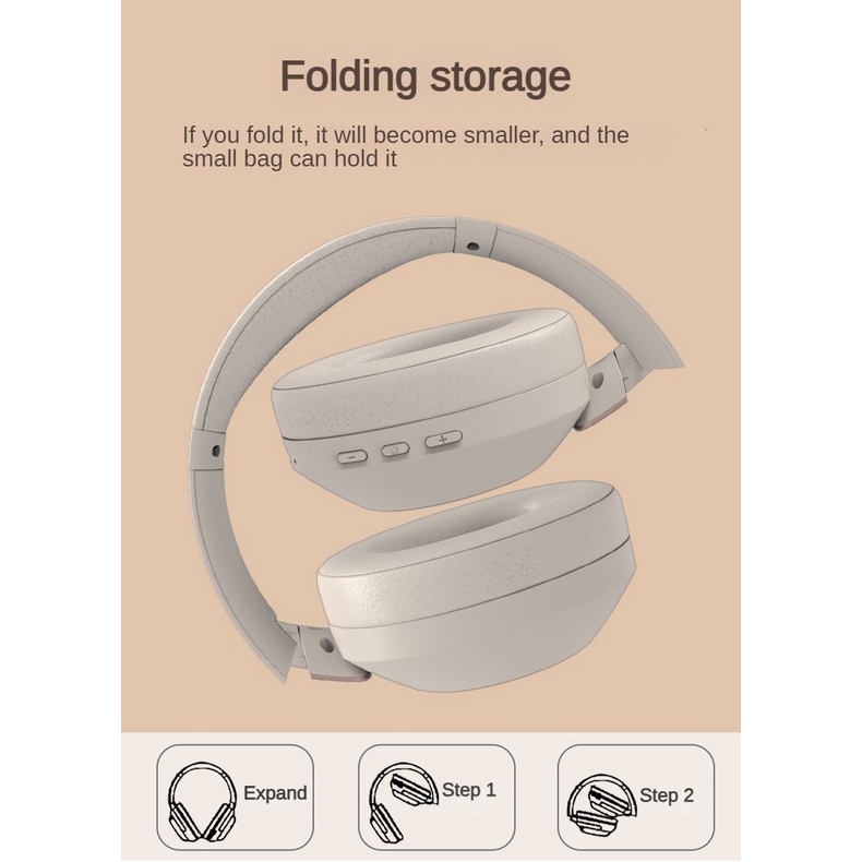 Tai Nghe Chụp Tai bluetooth Không Dây Màu Trắng Kèm mic Dùng Để Chơi Game Trên Điện Thoại