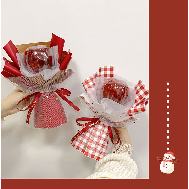 Bó Hoa Táo diy Làm Quà Tặng Giáng Sinh Cho Bạn Gái Hộp Đóng Gói Trái Cây Cao