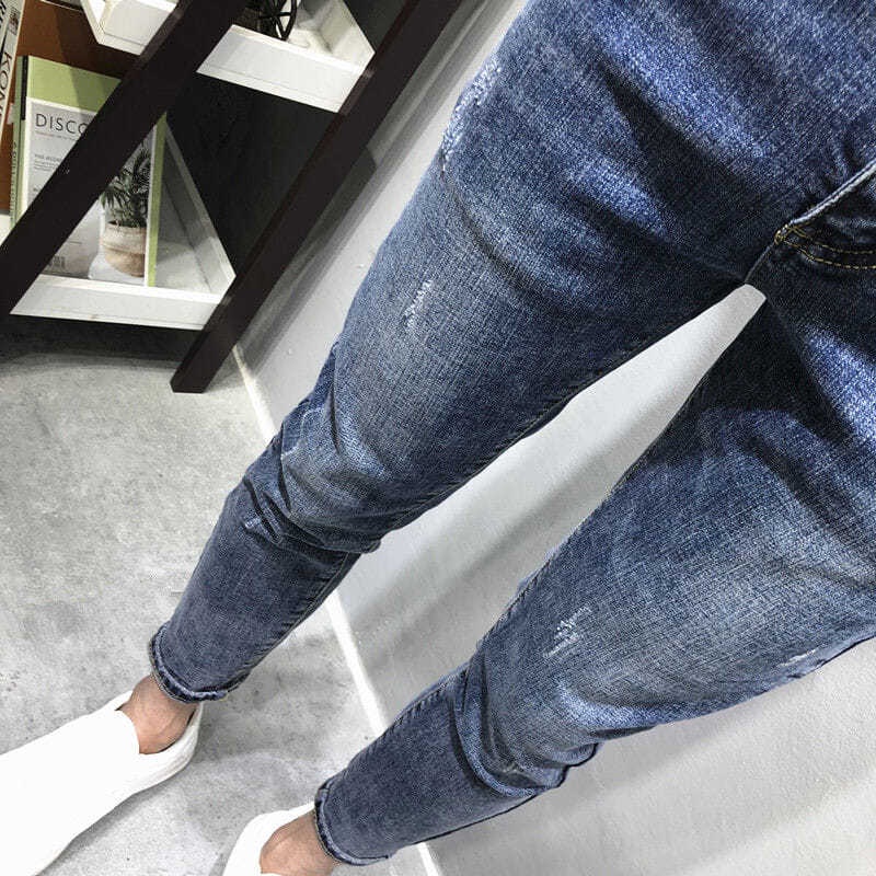 Quần Jean Ôm Dáng Co Giãn Phong Cách Hàn Quốc Thời Trang Xuân Hè Cho Nam ra7q