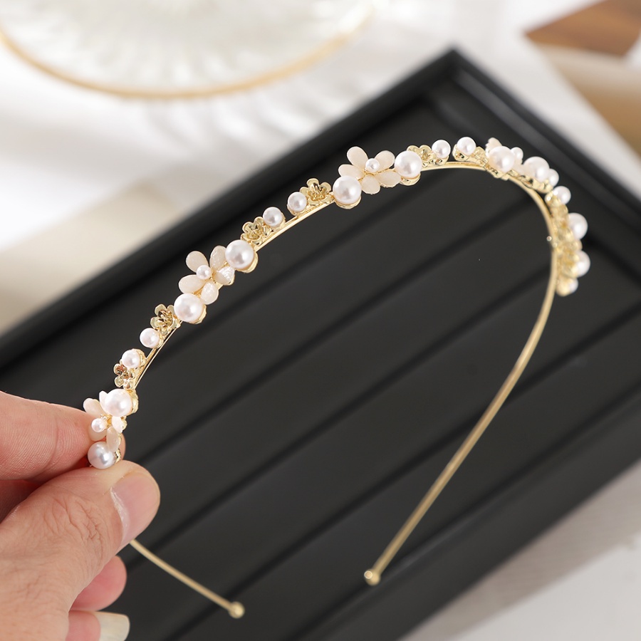 Băng Đô Cài Tóc Dây Xích Hình Bướm Bằng Hợp Kim Mỏng Đính Ngọc Trai & Kim Cương Kẹp Tóc