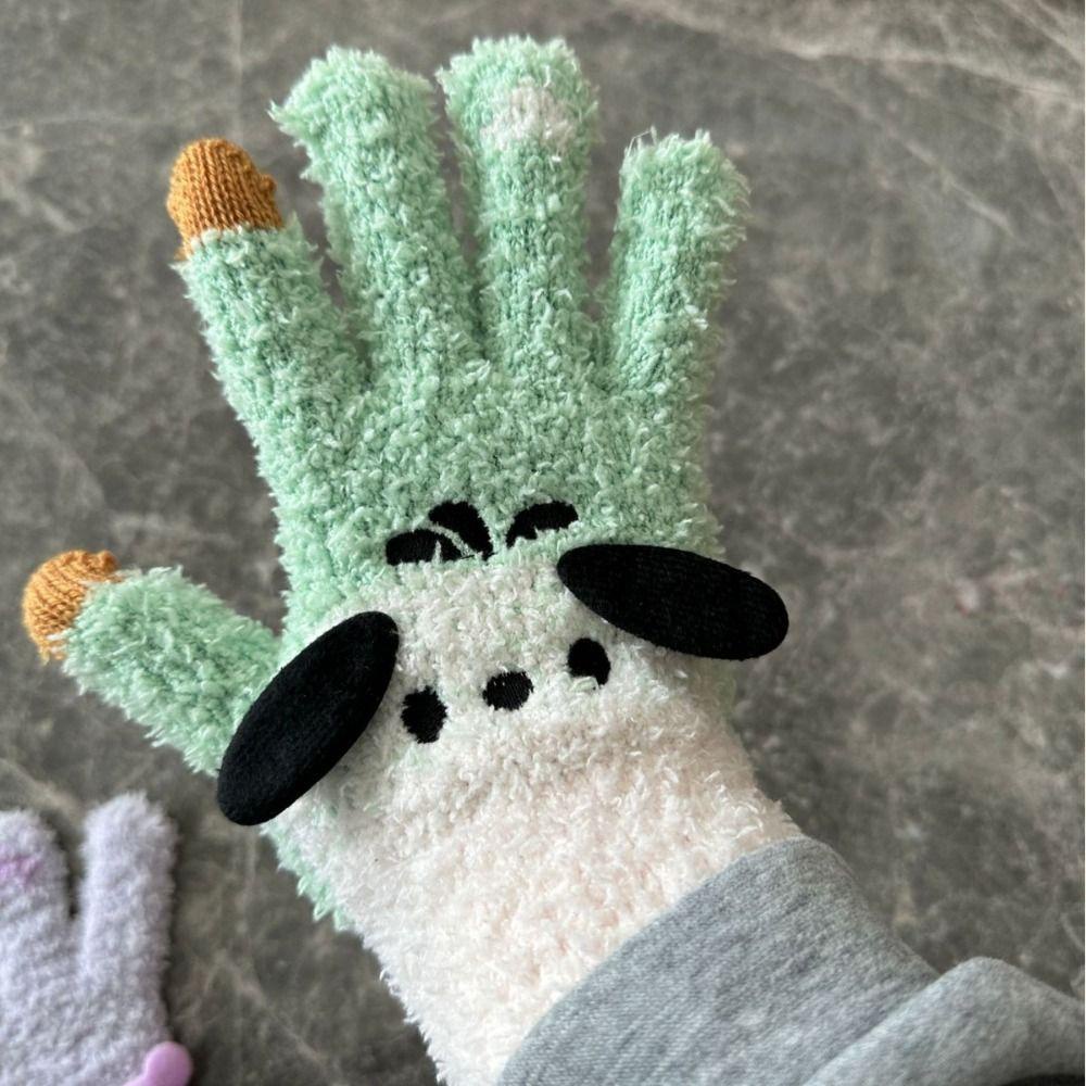 Găng Tay Bông Dày Dặn Ấm Áp Hình kuromi Hoạt Hình melody cinnamoroll Có Thể Chạm Màn Hình Cảm Ứng Thời Trang Mùa Đông Dành Cho Bạn Nữ