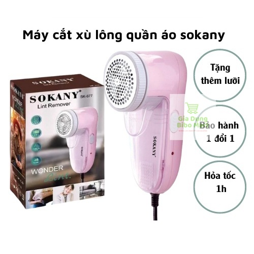Máy cắt lông xù quần áo mini SOKANY dùng điện cắt siêu bén siêu bền tiện lợi, Tặng Kèm Lưỡi Dao - Gia Dụng Bibo Mart