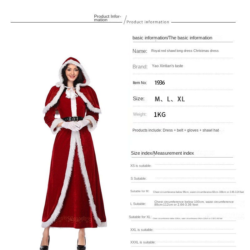 Trang Phục Hóa Trang Ông Già Noel Xuyên Biên Giới Cho Nam Và Nữ Biểu Diễn Ngày Giáng Sinh Hàng Năm