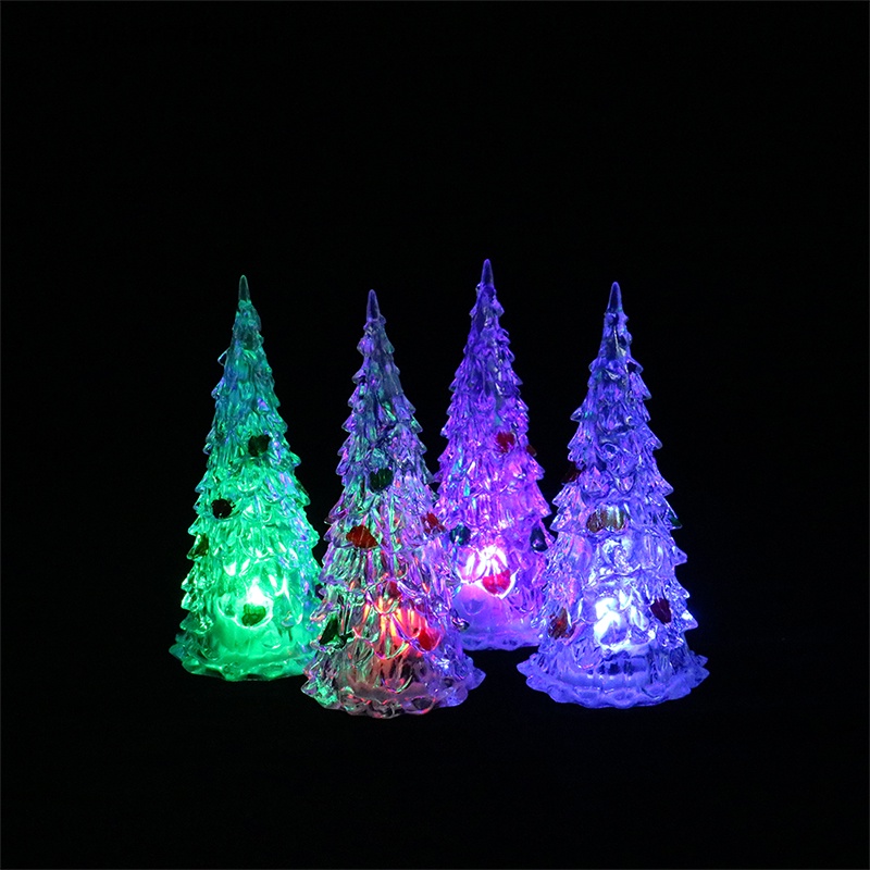 Cây Thông Giáng Sinh mini Có Đèn led Nhiều Màu Trang Trí Nhà Búp Bê