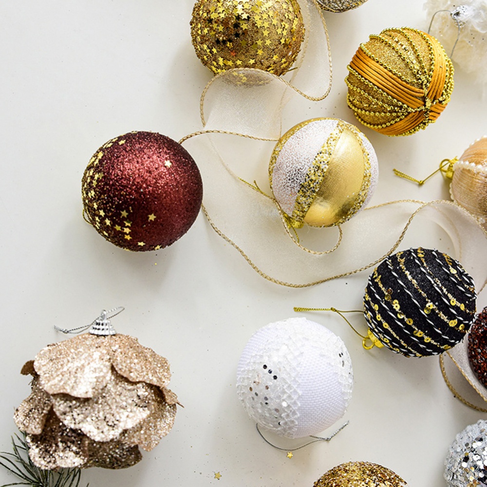 Xmas Tree Balls Glitter Colored Glitter Hanging Ornaments Xmas Tree Balls 8cm