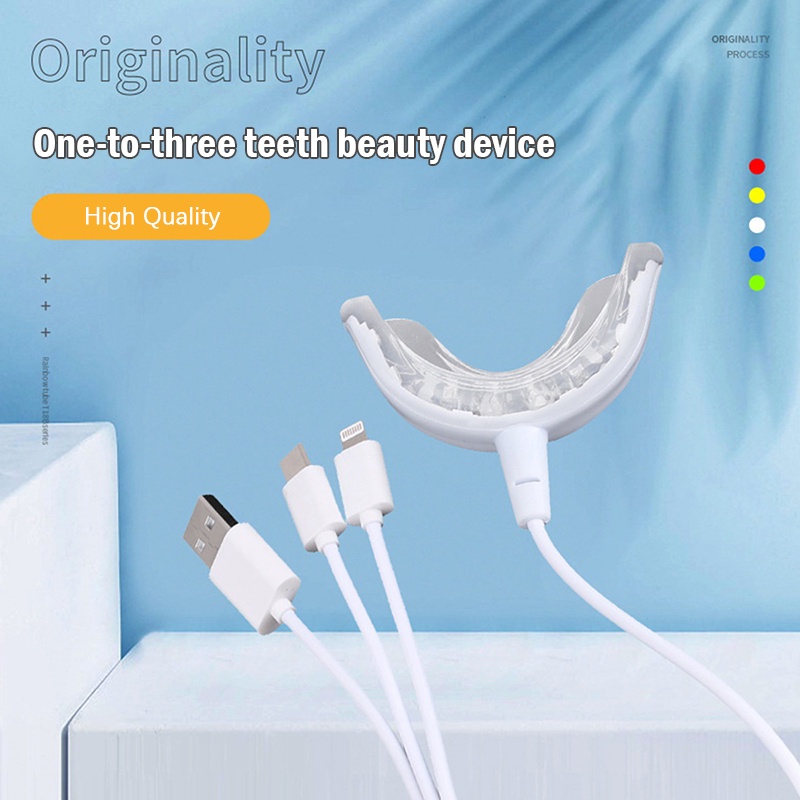 1 Đèn Làm Trắng Răng 3 Trong 1 16 Bóng Có Thể Sạc Lại Bằng Cổng usb
