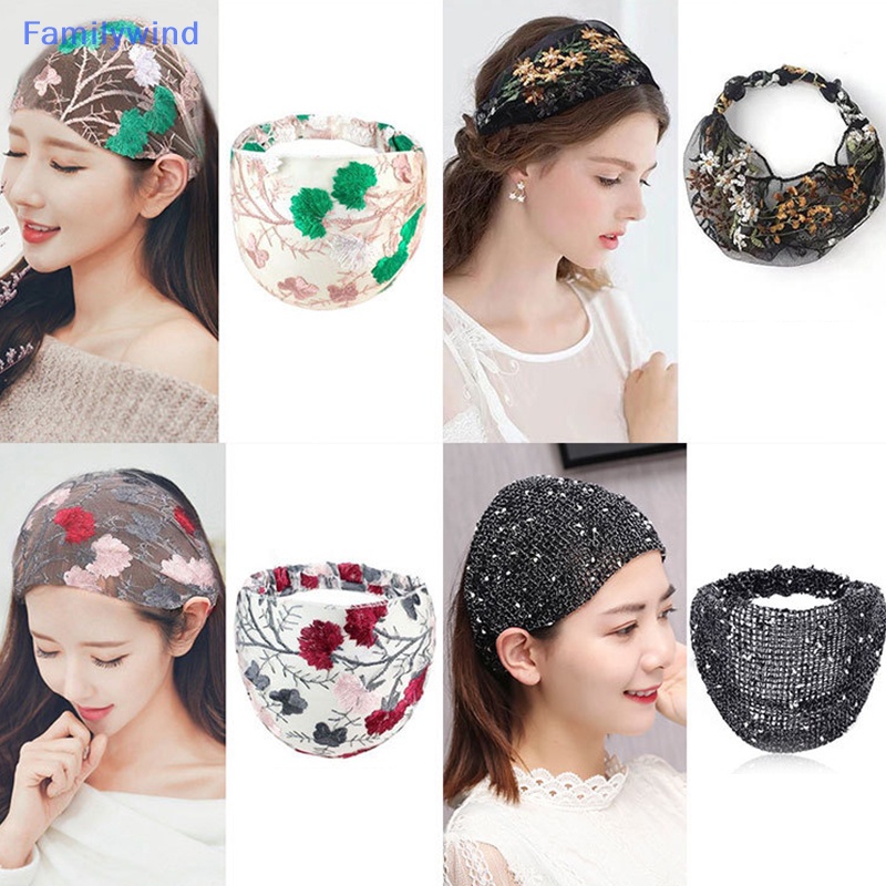 Familywind > Băng Đô Lưới Trùm Đầu turban Rộng Đính Ngọc Trai Nhân Tạo Phong Cách Hàn Quốc Cho Nữ