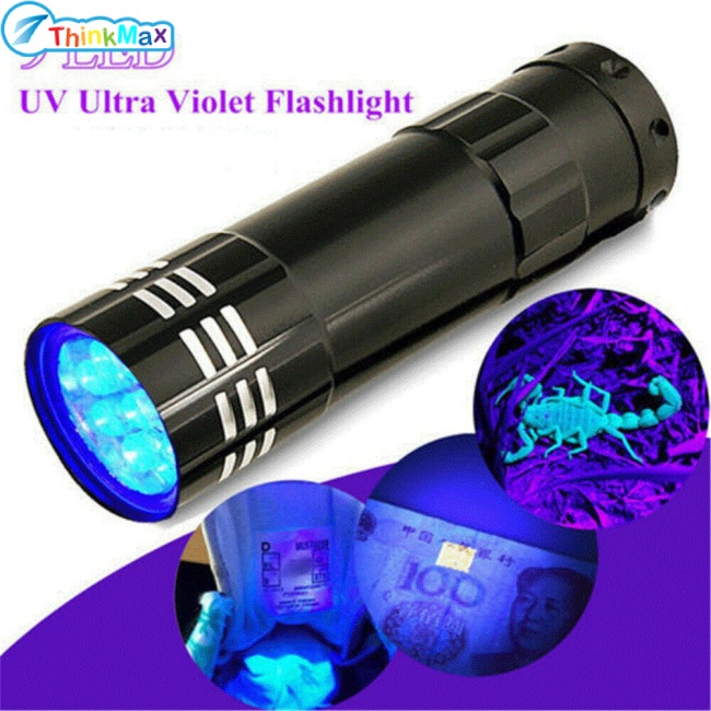 2023 biết! Đèn Pin 9 Bóng led uv mini Siêu Sáng Đa Năng