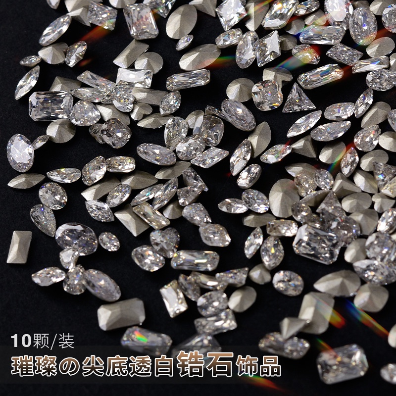 Túi 10 viên marquise siêu lấp lánh đáy nhọn nhiều hình dạng trang trí móng nghệ thuật