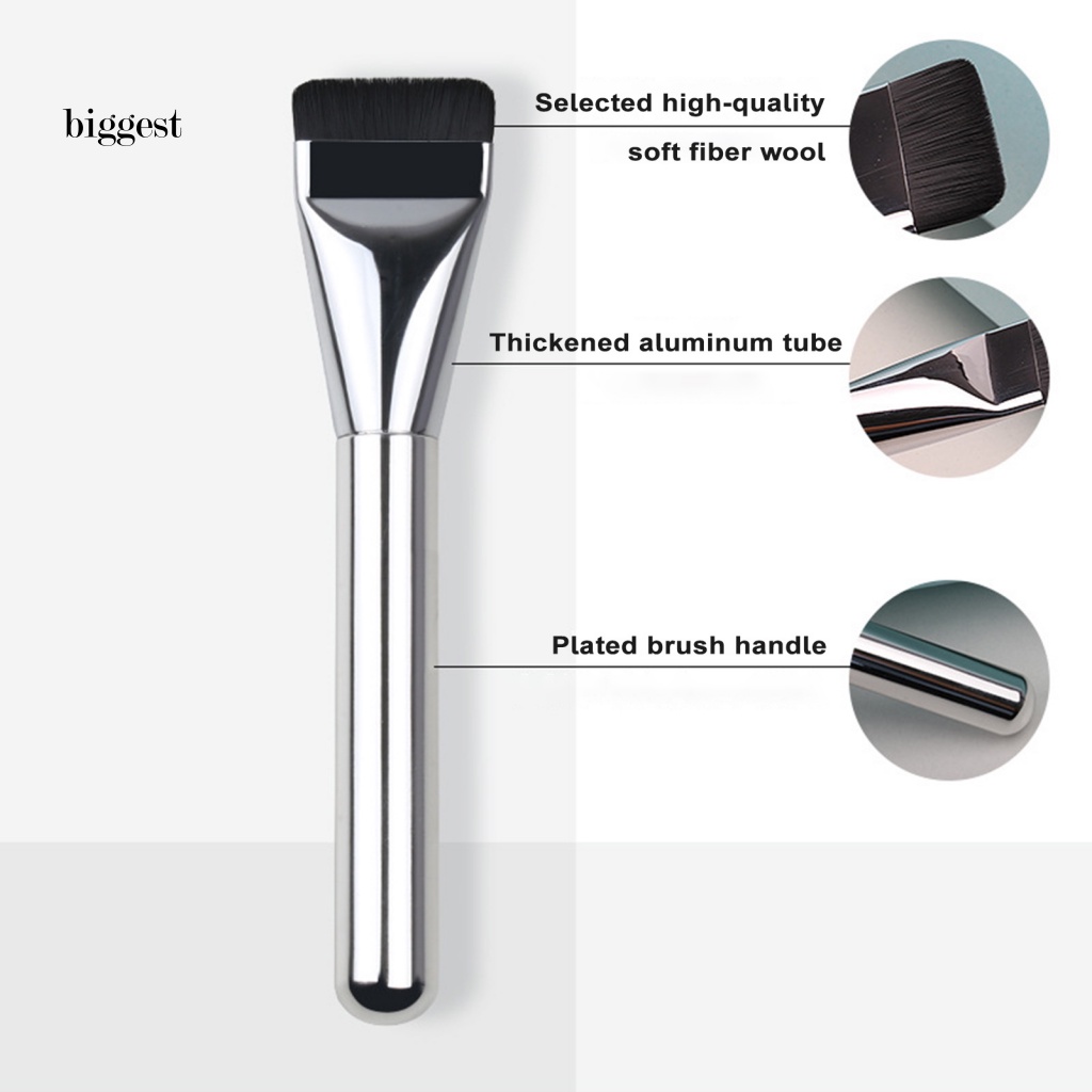 Bgt Cọ Trang Điểm Mạ Điện Tay Cầm Bằng silicone Với Vỏ Màu Bạc Cho Kem Nền Không Có Nắp Đậy